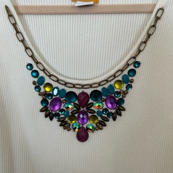 Ruby Rd Beaded White Tank‎ Top size (M) - Picture 4 of 6